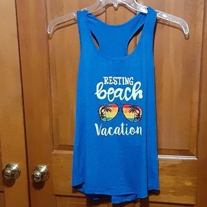 Graphic Resting Beach Vacation Tank Top